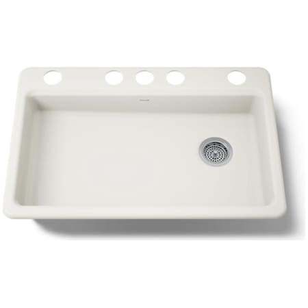 Kohler Riverby 33" Single Basin Cast Iron Kitchen Sink for Undermount Installations Biscuit
