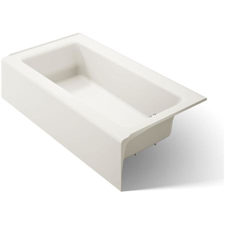 Kohler Bellwether Collection 60" Three Wall Alcove Cast Iron Soaking Bath Tub with Integral Apron and Right Hand Drain Biscuit