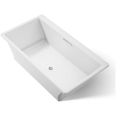 Kohler Reve Collection 66" Drop In Cast Iron Soaking Bath Tub with Center Drain White