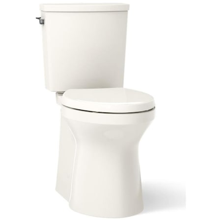 Kohler Irvine Comfort Height Two-Piece Elongated 1.28 GPF Toilet with Continuous Clean Tank, Skirted Trapway, Revolution 360 and AquaPiston Flushing Technologies and Left-Hand Trip Lever Biscuit