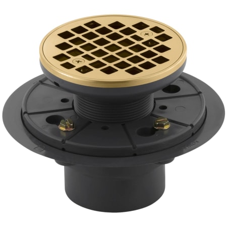 Kohler Clearflo Round Design Tile-In Shower Drain Vibrant Brushed Moderne Brass