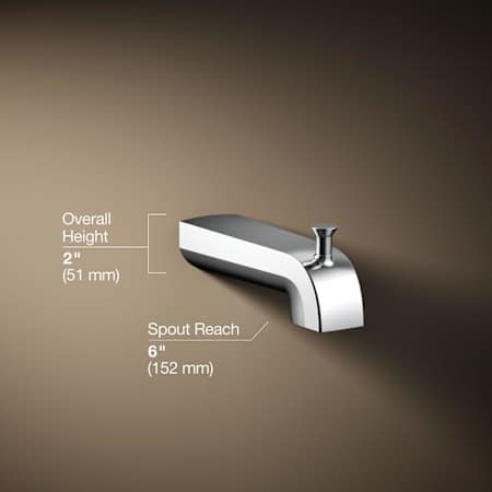 KOHLER K-97089-BL Pitch Bath Spout With Diverter - Matte Black Wall Mount