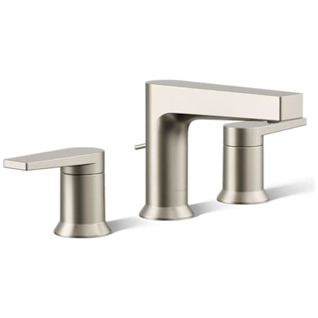 Kohler Taut 1.2 GPM Widespread Bathroom Faucet with Pop-Up Drain Assembly Brushed Nickel