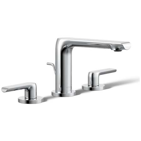 Kohler Avid 0.5 GPM Widespread Bathroom Faucet with Pop-Up Drain Assembly Polished Chrome