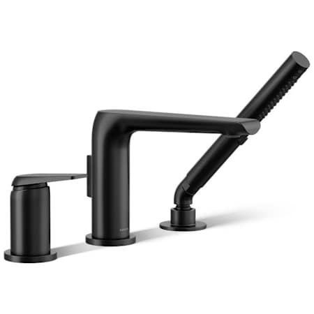 Kohler Avid Deck Mounted Roman Tub Filler with Built-In Diverter - Includes 1.75 GPM Multi Function Hand Shower Matte Black