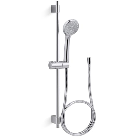 Kohler Awaken 2.5 GPM Multi Function Hand Shower Package with MasterClean Sprayface - Includes Slide Bar, Hose, and Wall Supply Polished Chrome