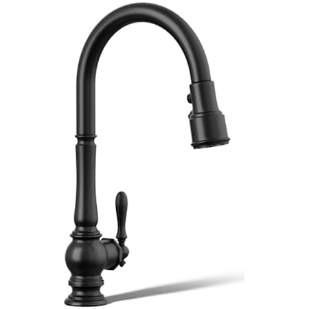 Kohler Artifacts 1.5 GPM Single Hole Pull Down Kitchen Faucet Matte Black