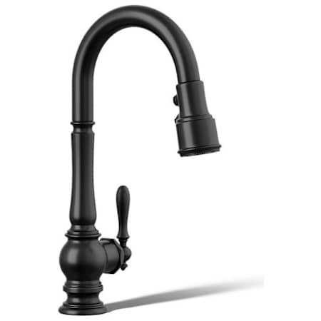 Kohler Artifacts 1.5 GPM Single Hole Pull Down Kitchen Faucet Matte Black