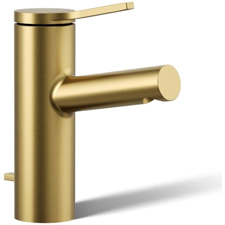 Kohler Elate 1.2 GPM Single Hole Bathroom Faucet with Pop-Up Drain Assembly Vibrant Brushed Moderne Brass
