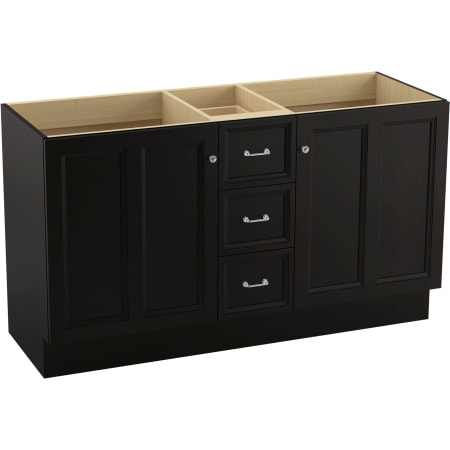 Kohler Damask 60" Vanity Cabinet Only - Toe Kick Installation Type Batiste Black