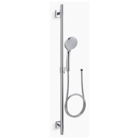 Kohler Awaken 1.75 GPM Multi-Function Hand Shower Package with MasterClean Sprayface - Includes Slide Bar and Hose Polished Chrome