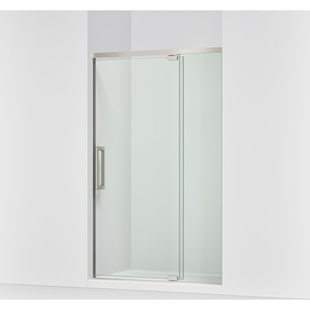 Kohler Statement 76" High x 48" Wide Pivot Frameless Shower Door with Tempered Glass Anodized Brushed Nickel