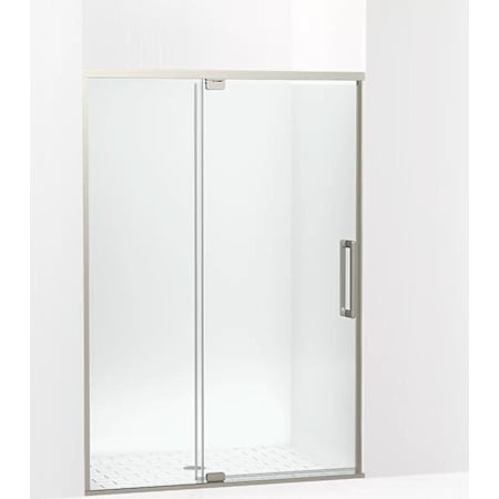 Kohler Statement 76" High x 54" Wide Pivot Frameless Shower Door with Tempered Glass Anodized Brushed Nickel
