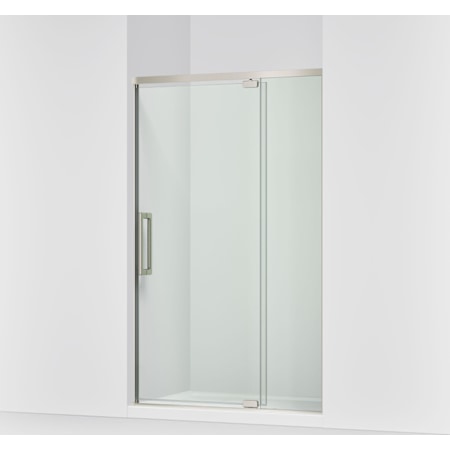 Kohler Statement 76" High x 48" Wide Pivot Frameless Shower Door with Tempered Glass and Controlled Close Technology Anodized Brushed Nickel