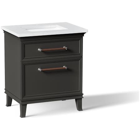 Kohler Artifacts 31" Free Standing Single Basin Vanity Set with Cabinet and Quartz Vanity Top Carbon Oak