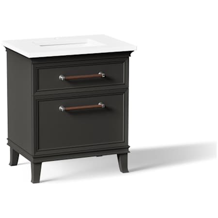 Kohler Artifacts 31" Free Standing Single Basin Vanity Set with Cabinet and Quartz Vanity Top Carbon Oak