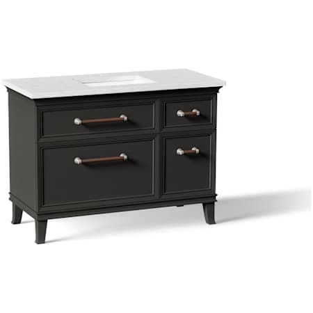 Kohler Artifacts 49" Free Standing Single Basin Vanity Set with Cabinet and Quartz Vanity Top Carbon Oak