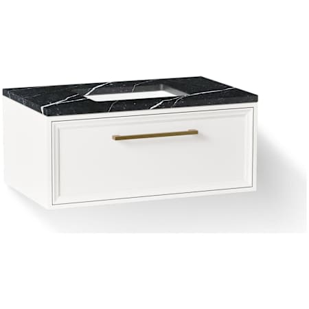 Kohler Lodern 37" Wall Mounted Single Basin Vanity Set with Cabinet and Quartz Vanity Top Linen White