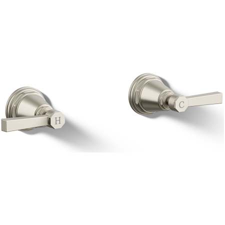 Kohler Pinstripe Deck-Mount High-Flow Bath Valve Trim with Lever Handles, Handles Only Brushed Nickel