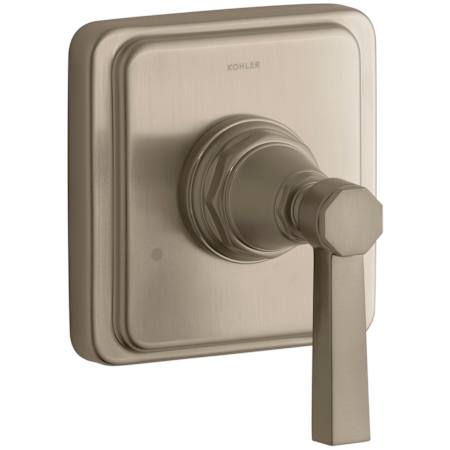 Kohler Pinstripe Transfer Valve Trim with Pure Design Lever Handle Brushed Bronze