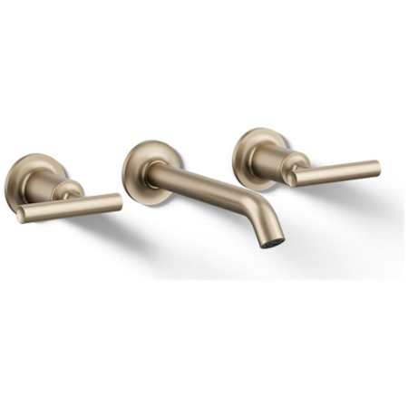 Kohler Purist 1.2 GPM Wall Mounted Widespread Bathroom Faucet Brushed Bronze