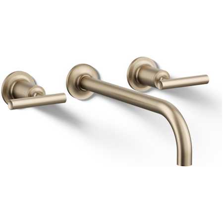 Kohler Purist 1.2 GPM Wall Mounted Widespread Bathroom Faucet Brushed Bronze