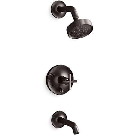 Kohler Purist Tub and Shower Trim Package with 1.75 GPM Single Function Shower Head with Rite-Temp Technology Brushed Graphite