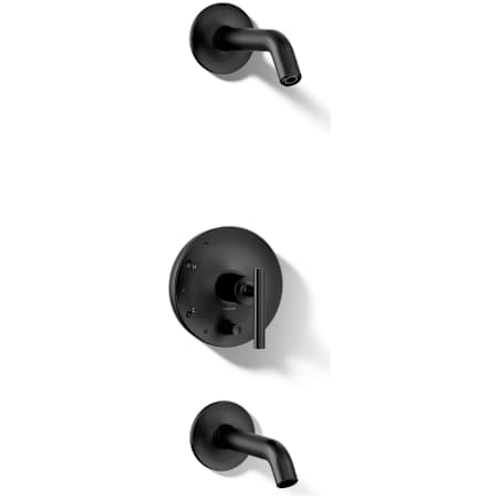 Kohler Purist Tub and Shower Trim Package with Rite-Temp Technology without Showerhead Matte Black