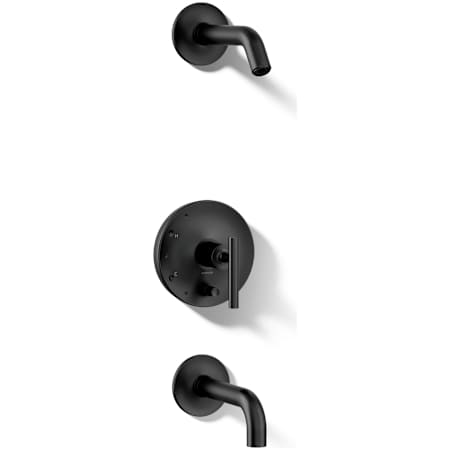 Kohler Purist Tub and Shower Trim Package with Rite-Temp Technology Matte Black
