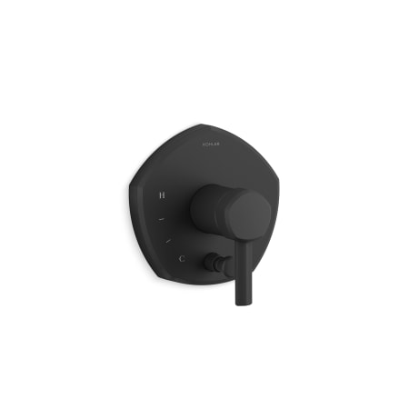 Kohler Occasion Pressure Balanced Valve Trim Only with Single Lever Handle and Integrated Diverter - Less Rough In Matte Black
