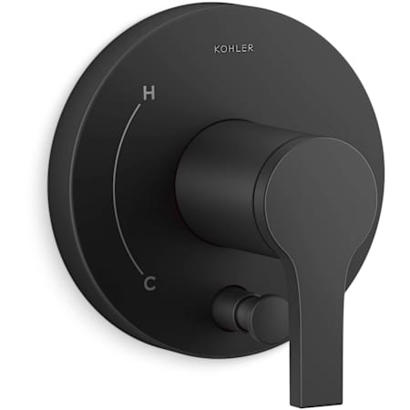 Kohler Elate Two Function Pressure Balanced Valve Trim Only with Single Lever Handle and Integrated Diverter - Less Rough In Matte Black