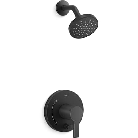 Kohler Elate Shower Only Trim Package with 2.5 GPM Single Function Shower Head and MasterClean Technology Matte Black