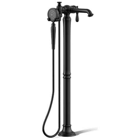 Kohler Artifacts Floor Mounted Tub Filler with Built-In Diverter - Includes Hand Shower Matte Black