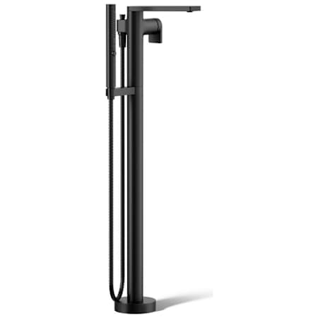 Kohler Composed Floor Mounted Tub Filler with Hand Shower and Built-In Diverter Matte Black