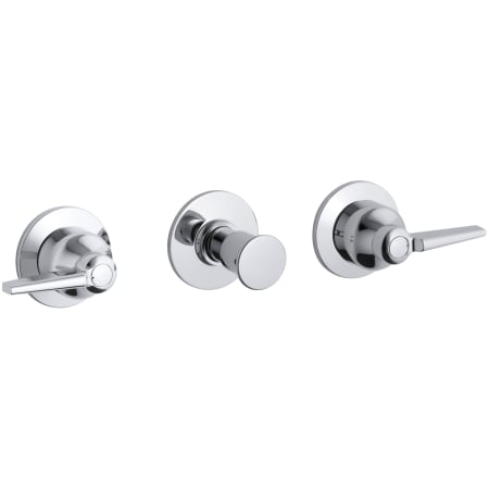 Kohler Triton Triple Handle Valve Trim Only with Metal Lever Handles Polished Chrome
