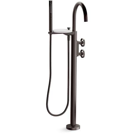 Kohler Components Floor Mounted Tub Filler with Built-In Diverter - Includes Hand Shower Brushed Graphite