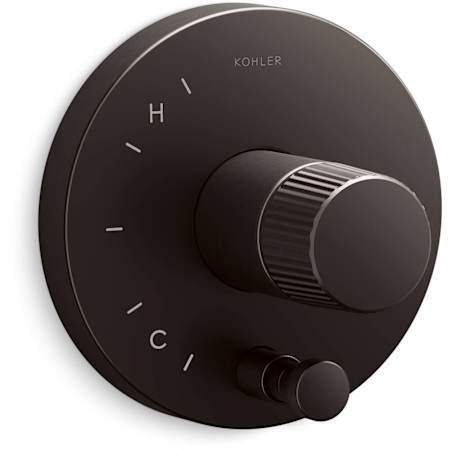 Kohler Components Single Function Pressure Balanced Valve Trim Only with Single Knob Handle and Integrated Diverter - Less Rough In Brushed Graphite
