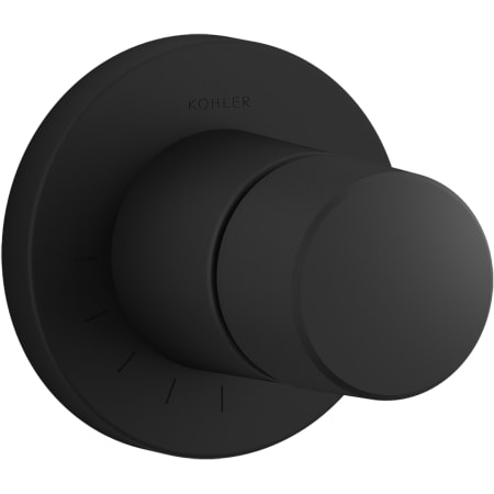 Kohler Components Single Function Volume Control Valve Trim Only with Single Knob Handle- Less Rough In Matte Black