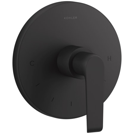 Kohler Avid Thermostatic Valve Trim Only with Single Lever Handle - Less Rough In Matte Black