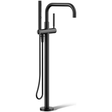 Kohler Purist Floor Mounted Tub Filler with Built-In Diverter - Includes Hand Shower Matte Black