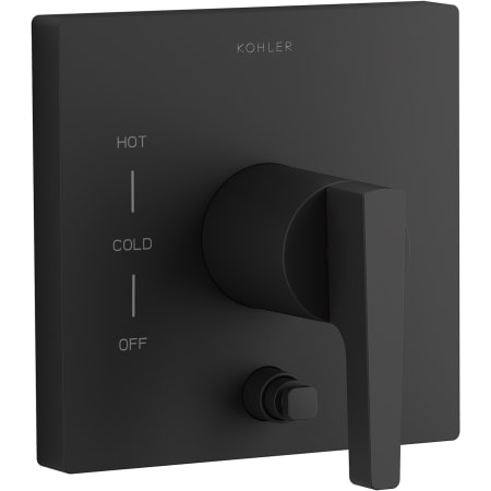 Kohler Honesty Two Function Pressure Balanced Valve Trim Only with Single Lever Handle and Integrated Diverter - Less Rough In Matte Black