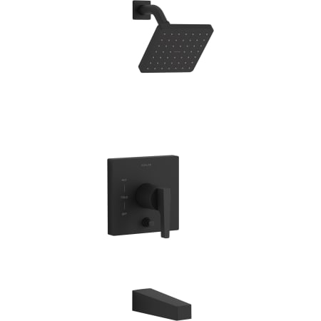 Kohler Honesty Tub and Shower Trim Package with 1.75 GPM Single Function Shower Head and Katalyst Spray Technology Matte Black
