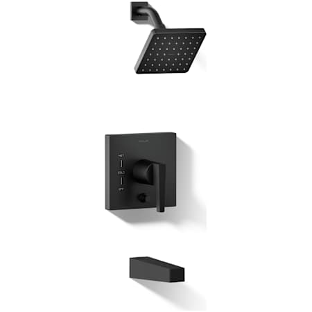 Kohler Honesty Tub and Shower Trim Package with 1.75 GPM Single Function Shower Head and Katalyst Spray Technology Matte Black