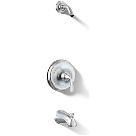 Kohler Forte Tub and Shower Trim Package with Sculpted Lever Handle - Less Shower Head Polished Chrome