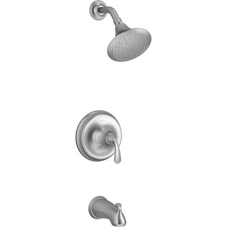 Kohler Forte Tub and Shower Trim Package with 1.75 GPM Single Function Shower Head and Pressure-Balancing Diaphragm Technology Brushed Chrome