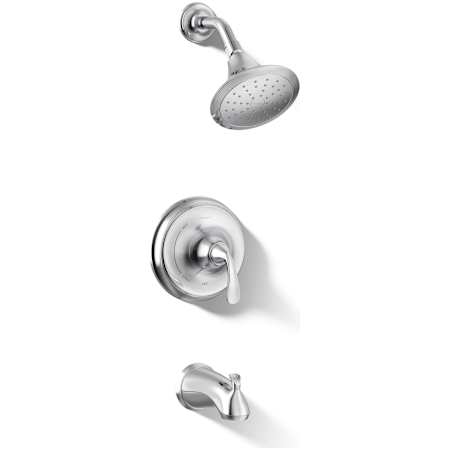 Kohler Forte Single Handle RiteTemp Tub and Shower Trim with Rain Shower Head Polished Chrome