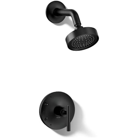 Kohler Purist Shower Only Trim Package with 2.5 GPM Single Function Shower Head with MasterClean and Rite-Temp Technologies Matte Black