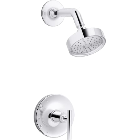 Kohler Purist Shower Only Trim Package with 1.75 GPM Single Function Shower Head with MasterClean and Rite-Temp Technologies Polished Chrome