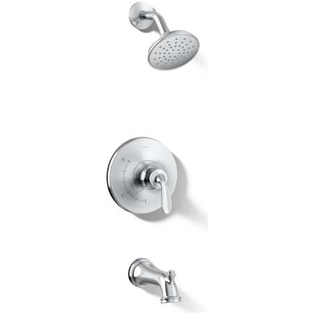 Kohler Bellera Tub and Shower Trim Package with 1.75 GPM Single Function Shower Head with MasterClean Sprayface Polished Chrome