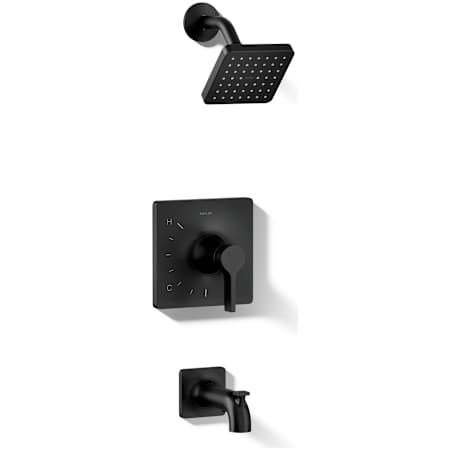 Kohler Venza Tub and Shower Trim Package with 1.75 GPM Single Function Shower Head Matte Black